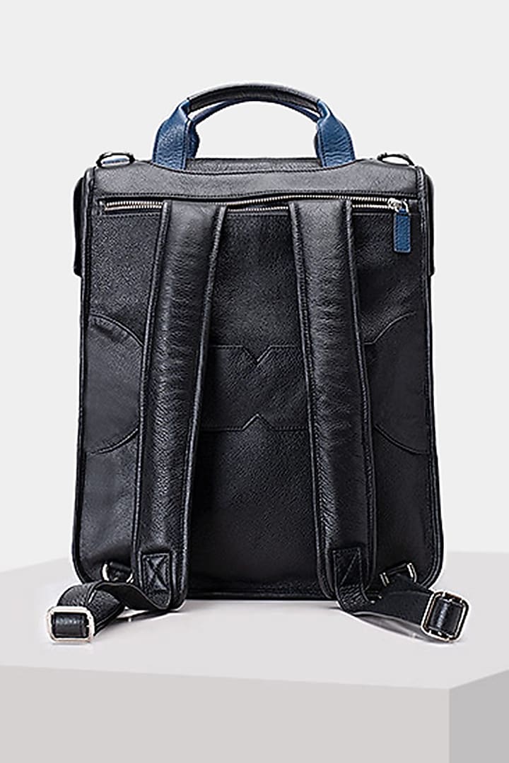Blue & Black Handcrafted Backpack by Tiger Marron at Pernia's Pop Up Shop