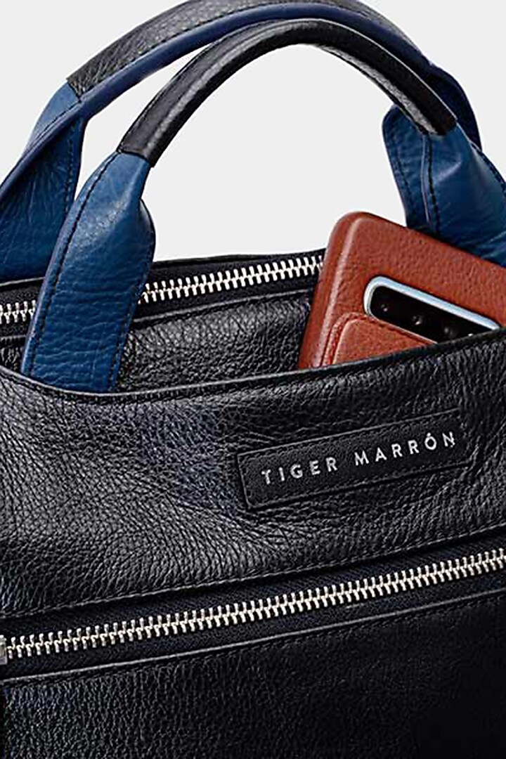 Blue & Black Handcrafted Backpack by Tiger Marron at Pernia's Pop Up Shop