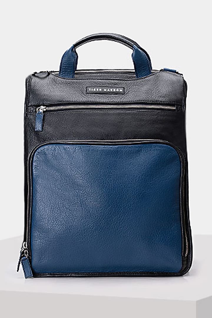 Blue & Black Handcrafted Backpack by Tiger Marron at Pernia's Pop Up Shop