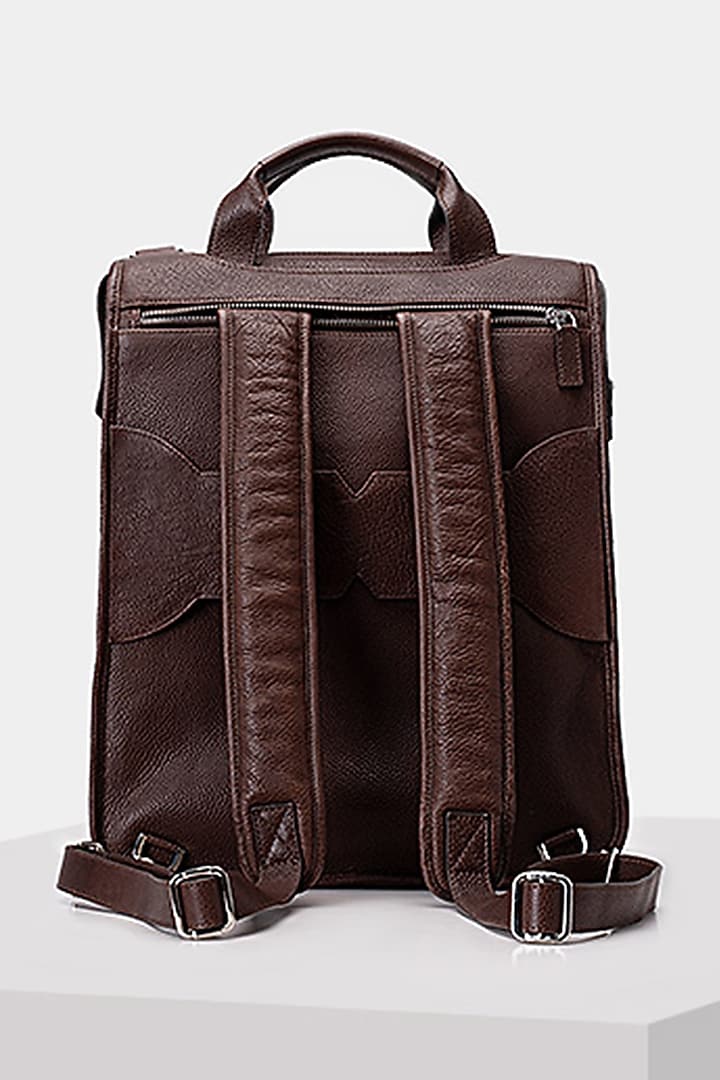 Brown Handcrafted Jamba Leather Backpack by Tiger Marron at Pernia's Pop Up Shop