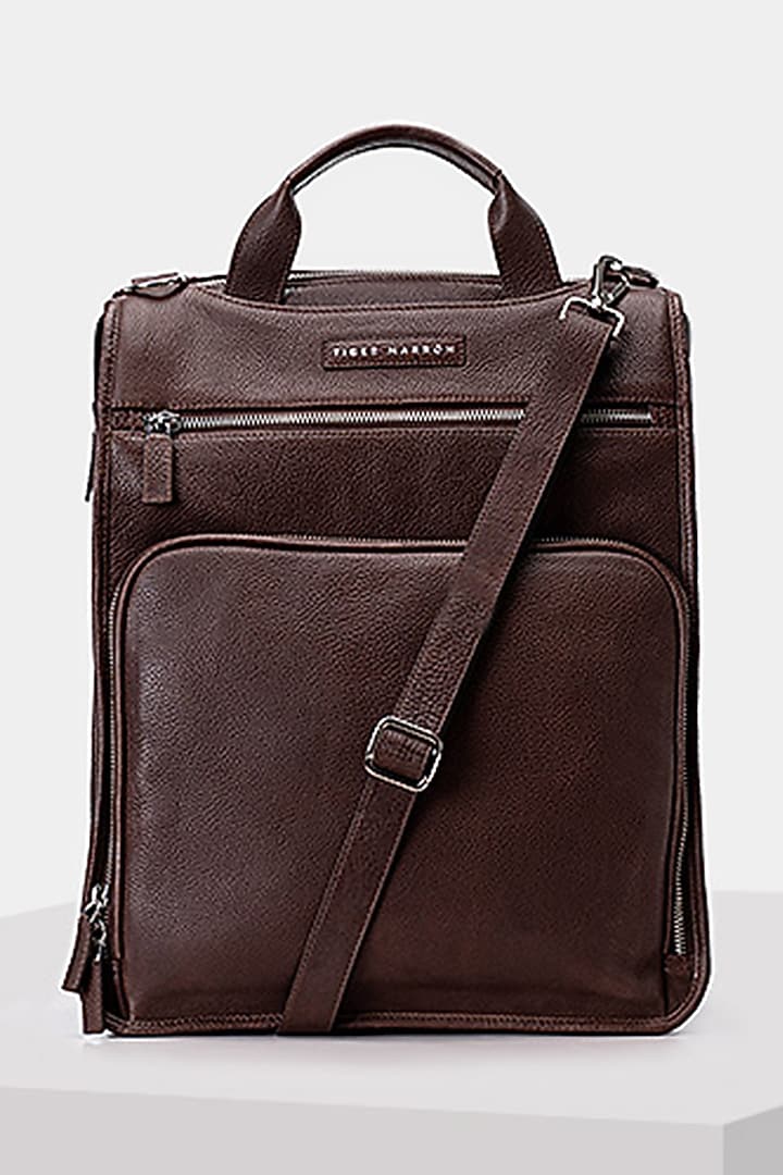 Brown Handcrafted Jamba Leather Backpack by Tiger Marron at Pernia's Pop Up Shop