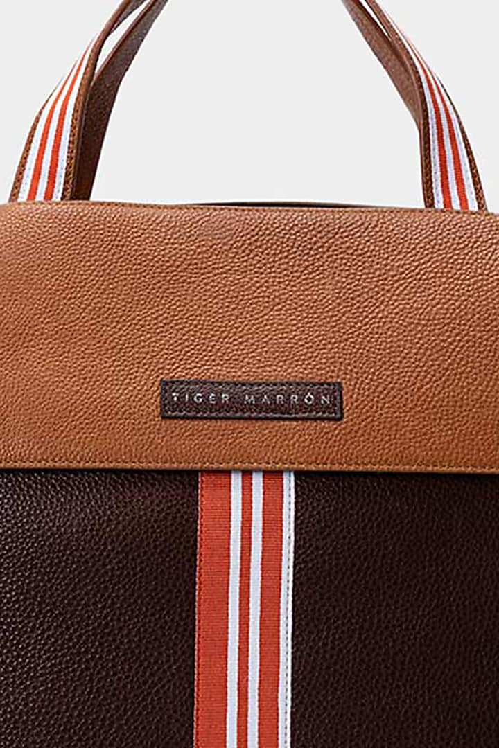 Tan & Brown Handcrafted Laptop Bag by Tiger Marron at Pernia's Pop Up Shop
