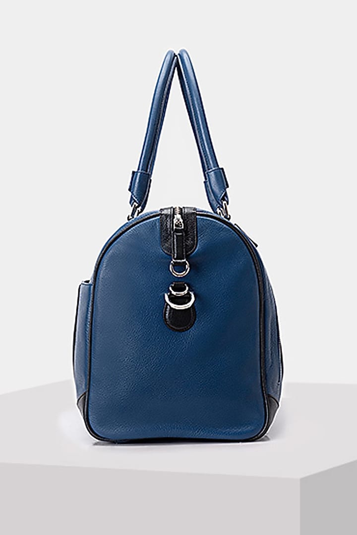 Blue & Black Handcrafted Duffle Bag by Tiger Marron at Pernia's Pop Up Shop