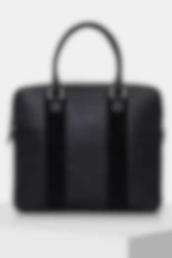 Black Handcrafted Laptop Bag by Tiger Marron