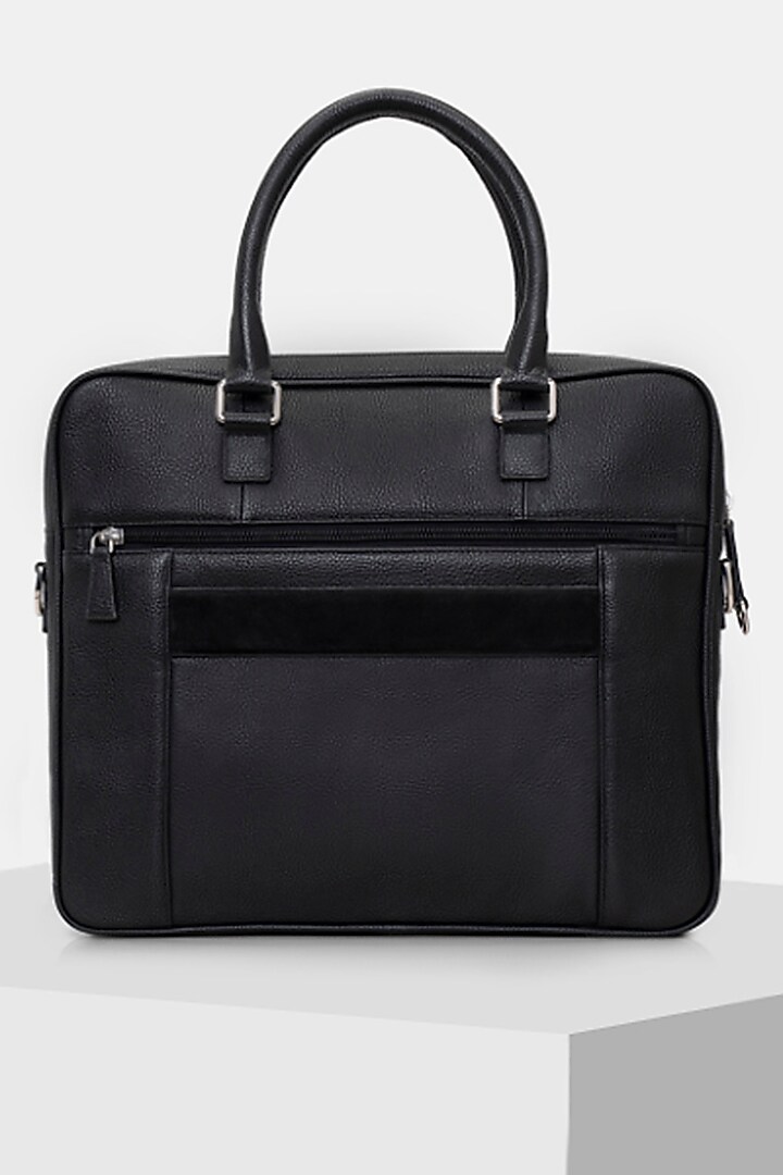 Black Handcrafted Laptop Bag by Tiger Marron at Pernia's Pop Up Shop