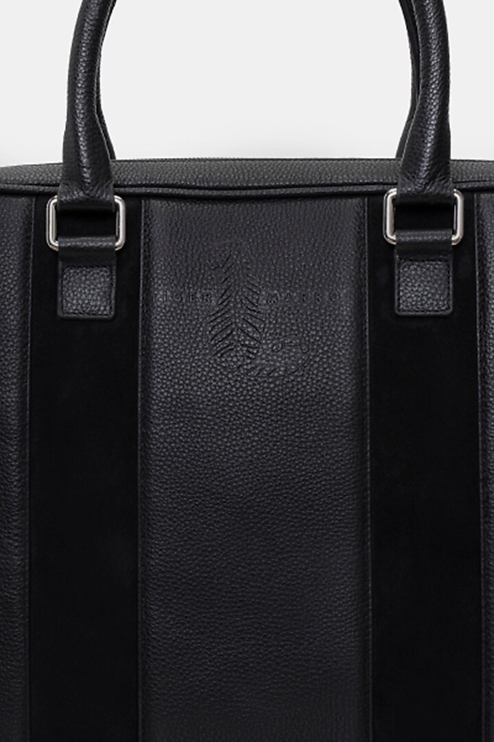 Black Handcrafted Laptop Bag by Tiger Marron at Pernia's Pop Up Shop