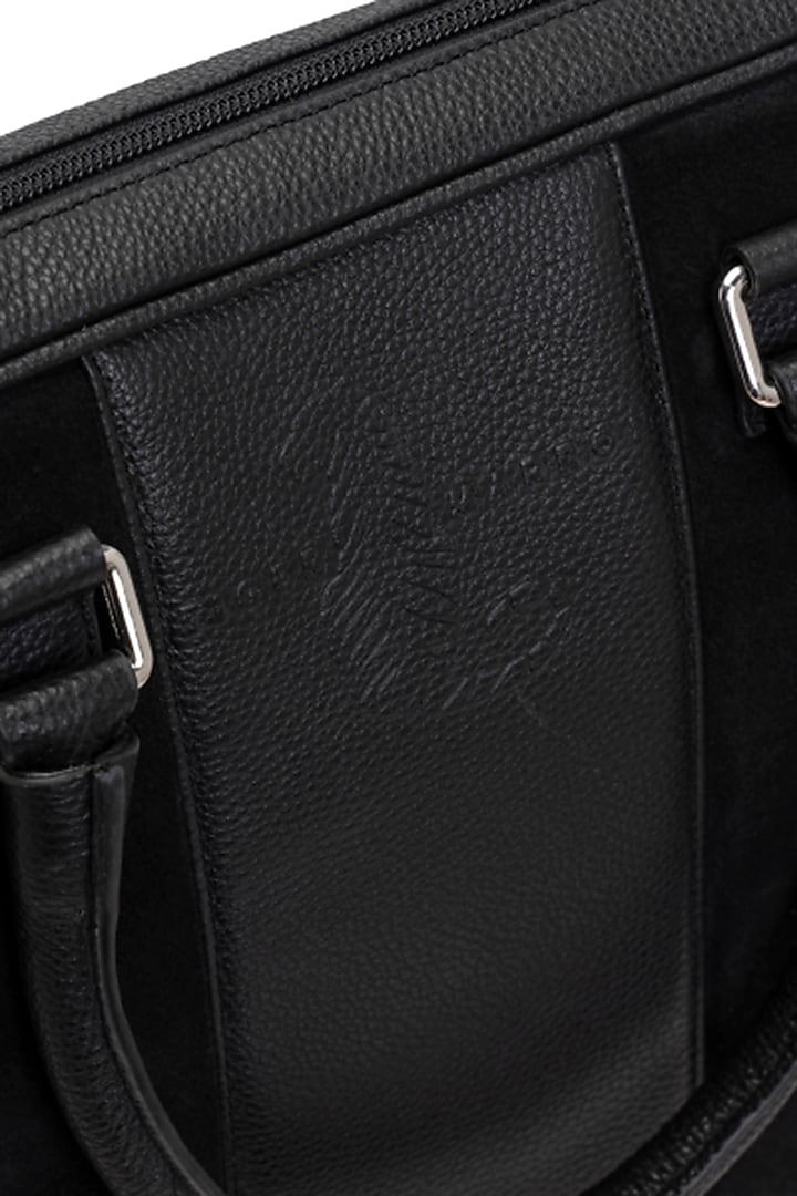 Black Handcrafted Laptop Bag by Tiger Marron at Pernia's Pop Up Shop