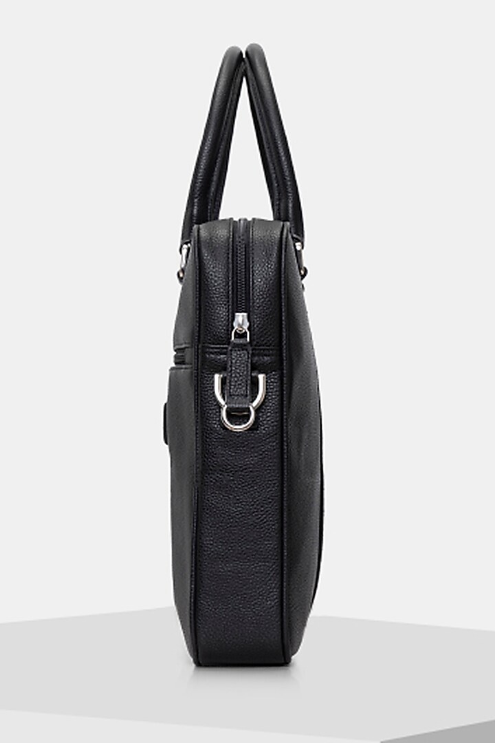 Black Handcrafted Laptop Bag by Tiger Marron at Pernia's Pop Up Shop