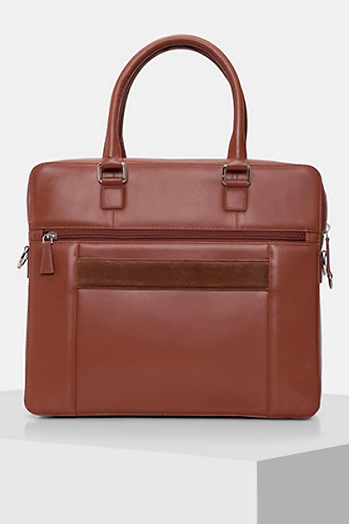 Clay Brown Handcrafted Laptop Bag by Tiger Marron at Pernia's Pop Up Shop