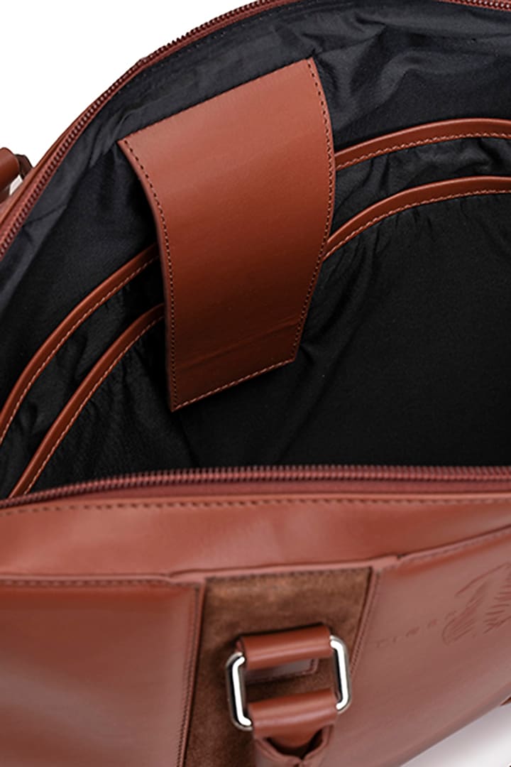 Clay Brown Handcrafted Laptop Bag by Tiger Marron at Pernia's Pop Up Shop