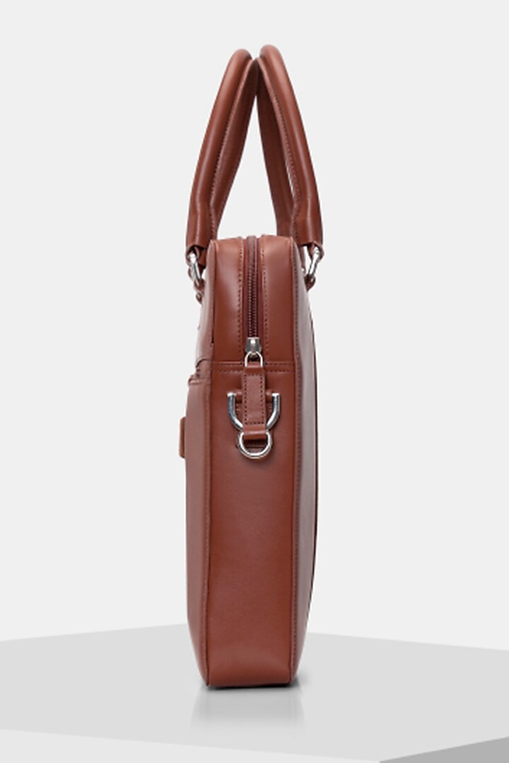 Clay Brown Handcrafted Laptop Bag by Tiger Marron at Pernia's Pop Up Shop