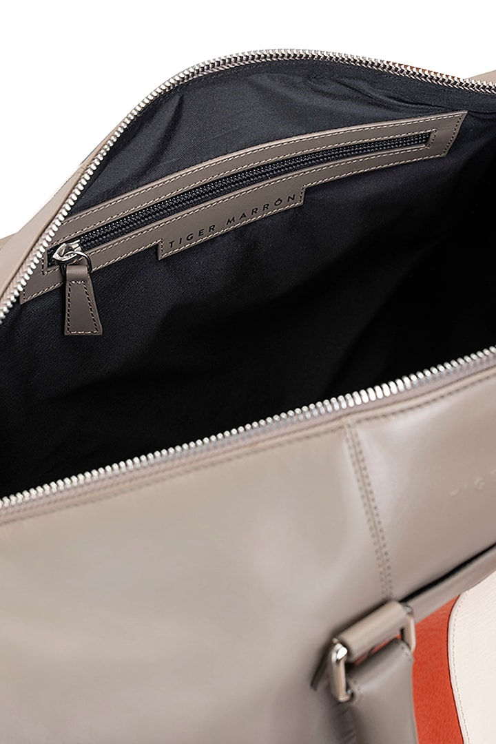 Grey Handcrafted Duffle Bag by Tiger Marron at Pernia's Pop Up Shop