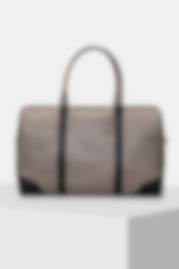 Grey & Black Handcrafted Duffle Bag by Tiger Marron
