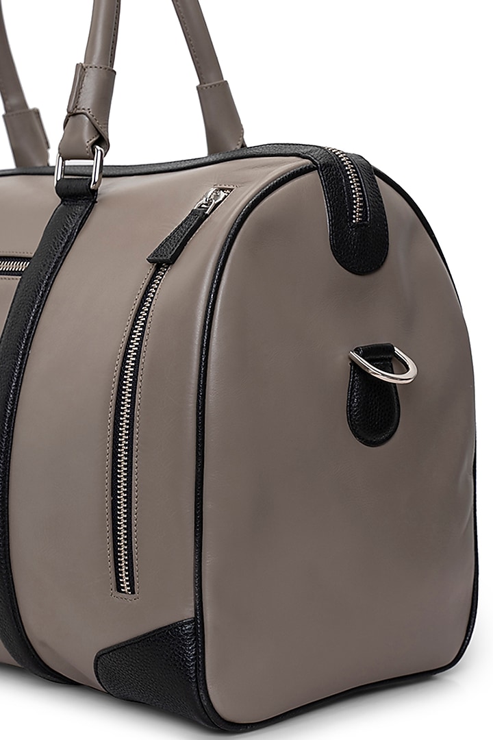 Grey & Black Handcrafted Duffle Bag by Tiger Marron at Pernia's Pop Up Shop