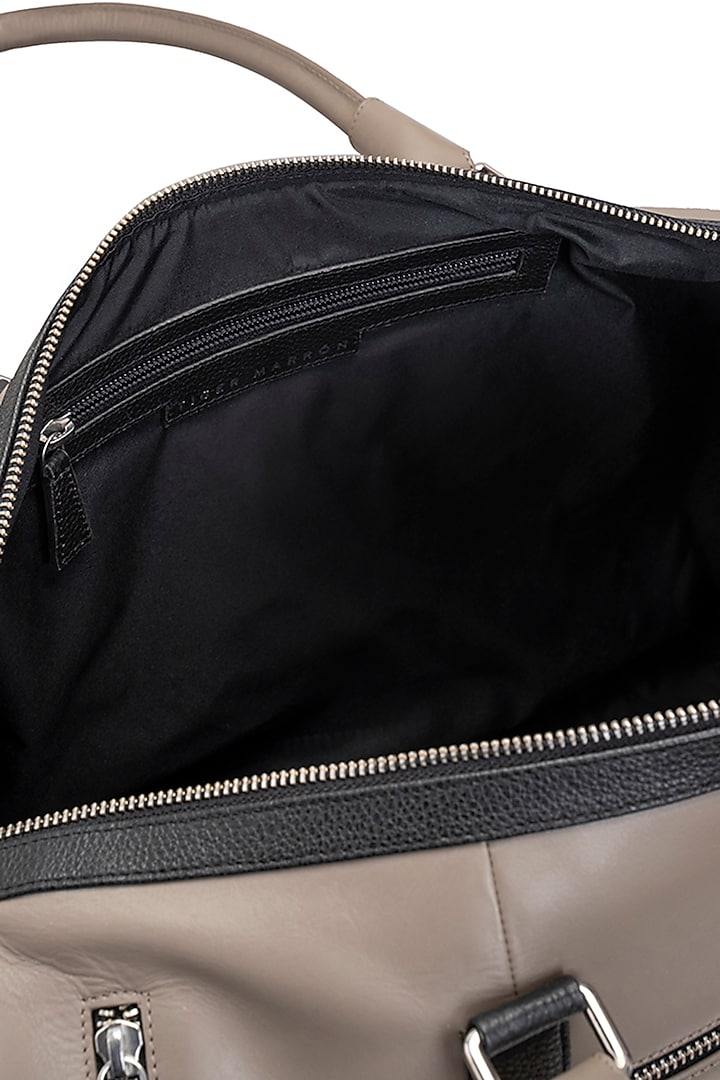 Grey & Black Handcrafted Duffle Bag by Tiger Marron at Pernia's Pop Up Shop