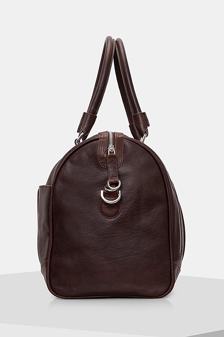Brown Handcrafted Duffle Bag by Tiger Marron at Pernia's Pop Up Shop