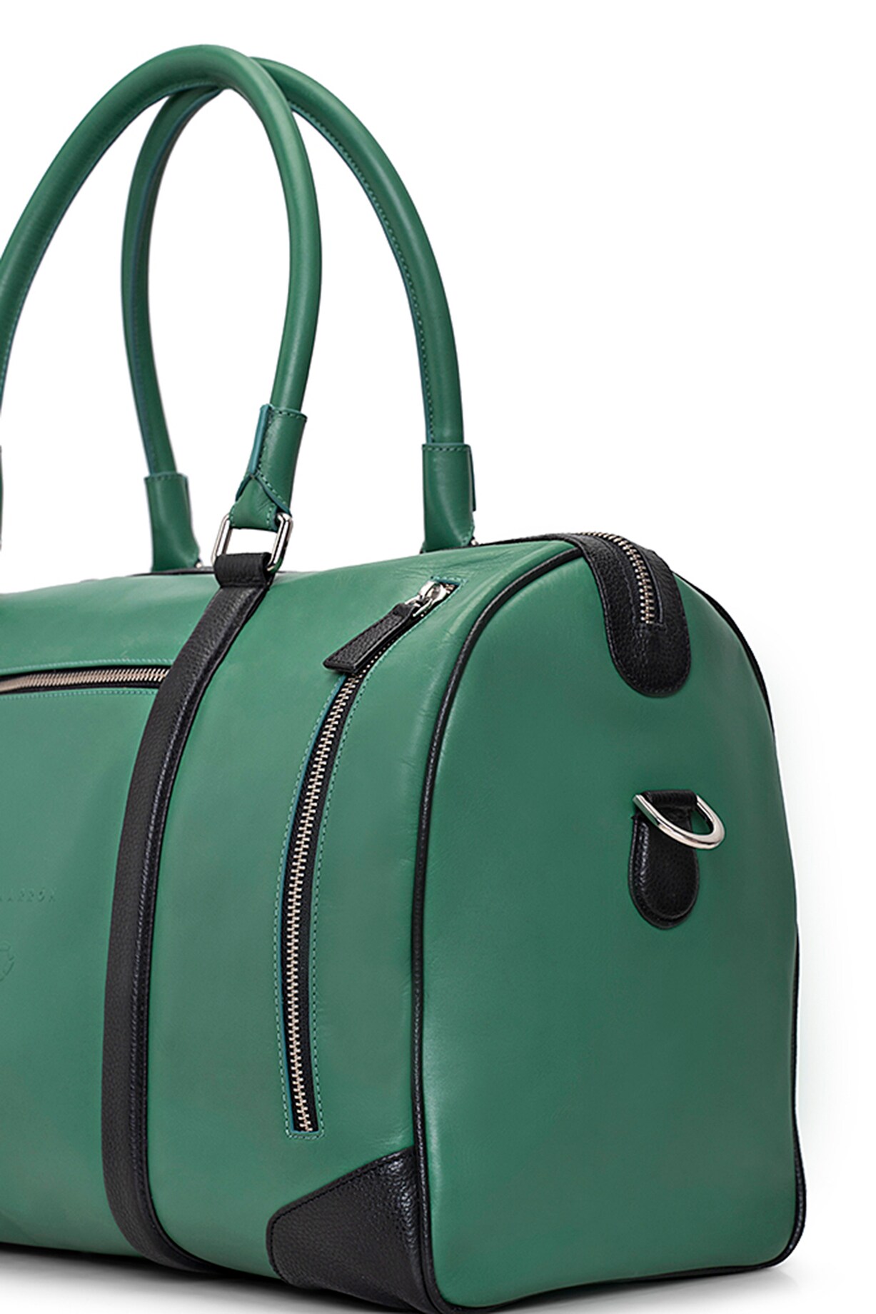 Green & Black Handcrafted Duffle Bag by Tiger Marron
