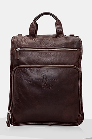 Brown Handcrafted Backpack by Tiger Marron