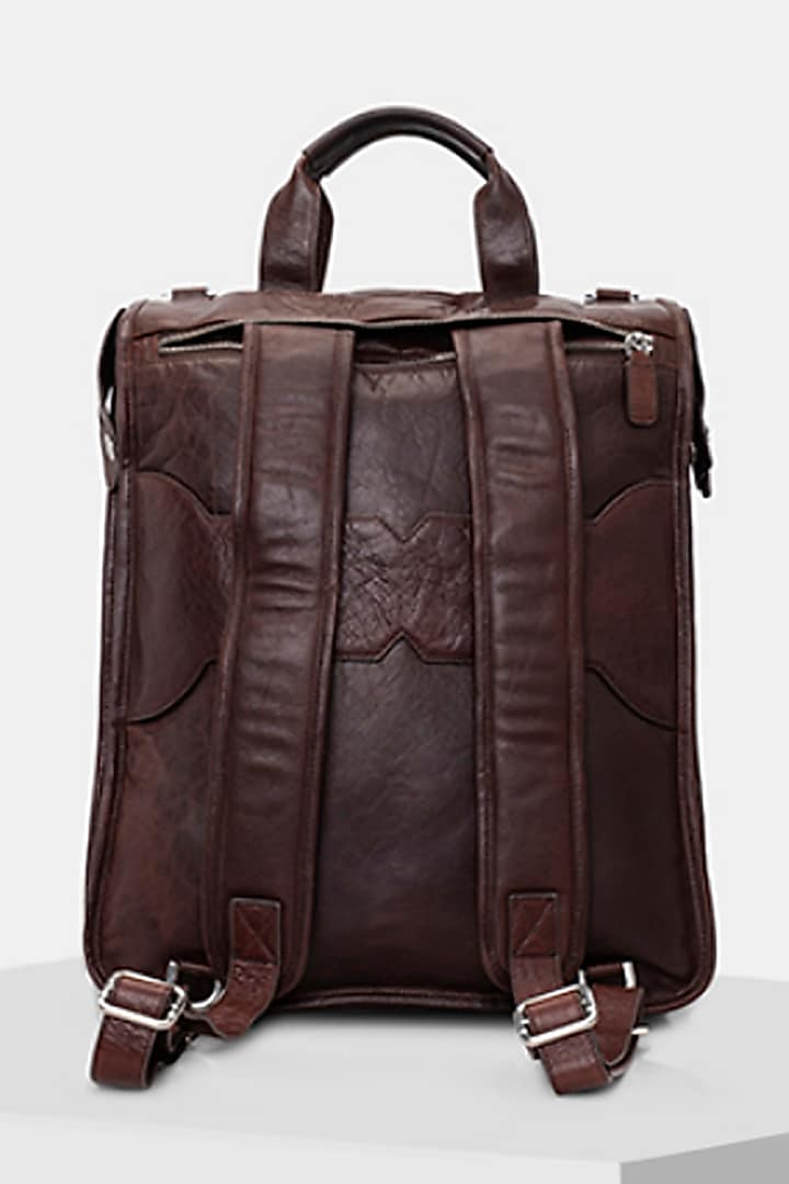 Brown Handcrafted Backpack by Tiger Marron at Pernia's Pop Up Shop