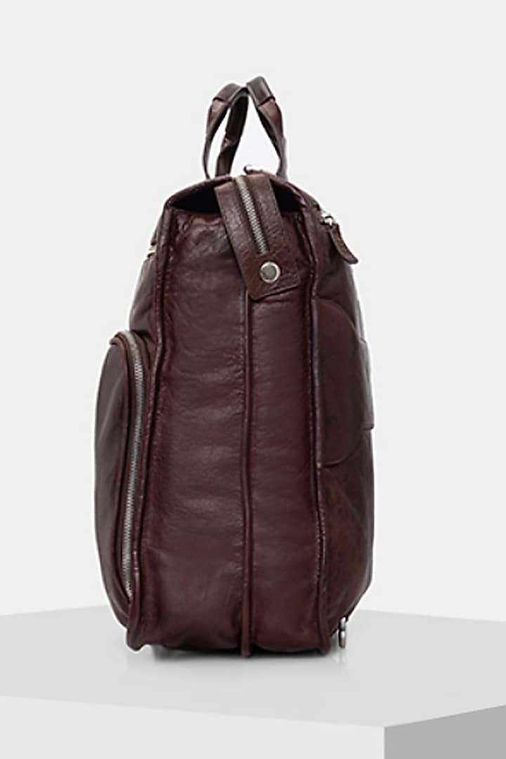 Brown Handcrafted Backpack by Tiger Marron at Pernia's Pop Up Shop