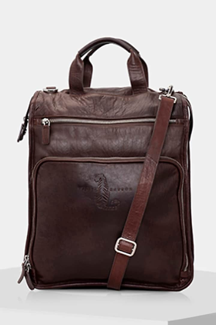Brown Handcrafted Backpack by Tiger Marron at Pernia's Pop Up Shop