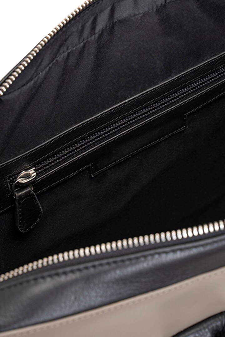 Grey & Black Handcrafted Laptop Bag by Tiger Marron at Pernia's Pop Up Shop