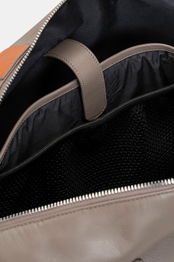 Grey & Orange Handcrafted Laptop Bag by Tiger Marron at Pernia's Pop Up Shop
