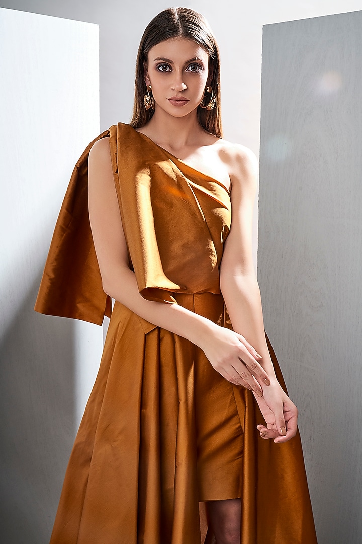 Autumn Maple Layered Gown by Tisharth by Shivani at Pernia's Pop Up Shop