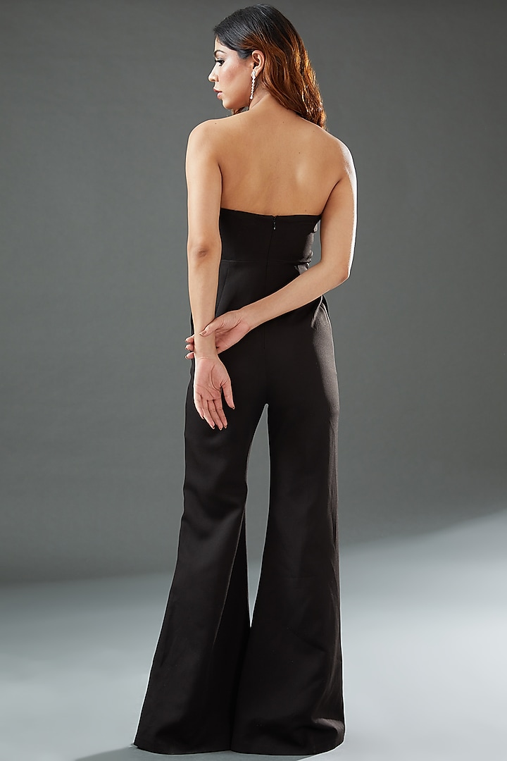 Black Polyester Jumpsuit by Tisharth by Shivani at Pernia's Pop Up Shop