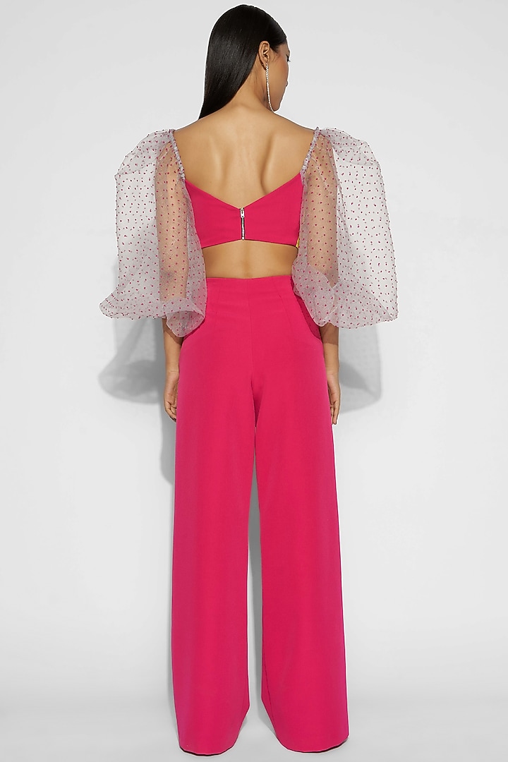 Hot Pink Polyester Co-Ord Set by Tisharth By Shivani at Pernia's Pop Up Shop