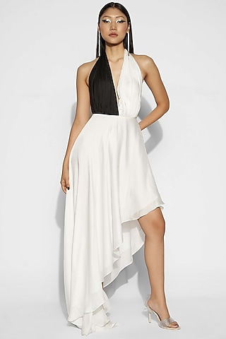 White Asymmetric Dress by Tisharth By Shivani