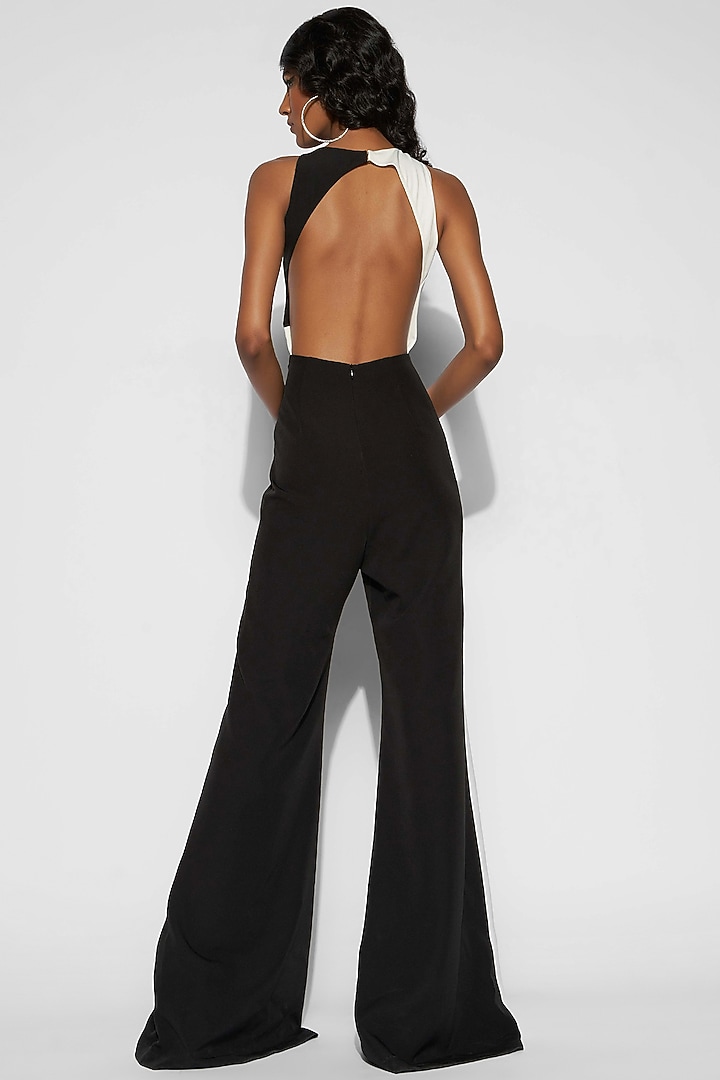 Black & White Polyester Jumpsuit by Tisharth By Shivani at Pernia's Pop Up Shop