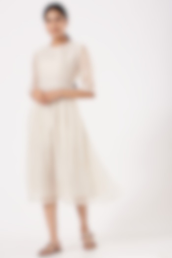 Natural Organza Midi Dress by Tilla