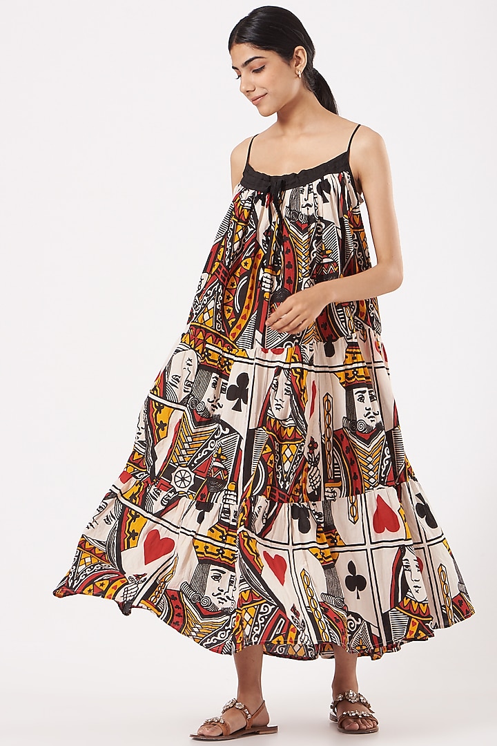 Multi-Colored Cotton Maxi Dress by Tilla