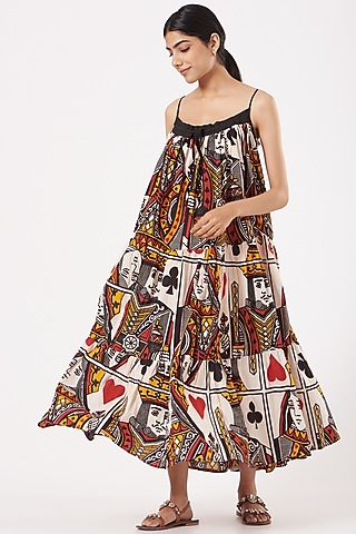 Multi-Colored Cotton Maxi Dress by Tilla