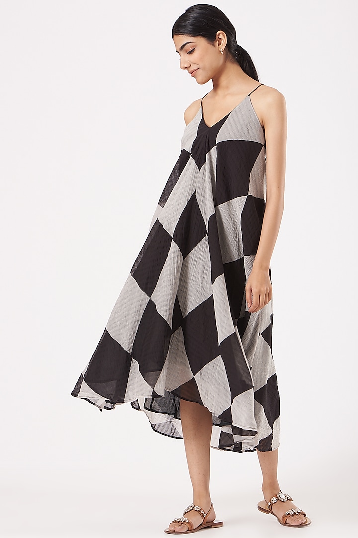 Black & White Printed Spaghetti Dress by Tilla at Pernia's Pop Up Shop