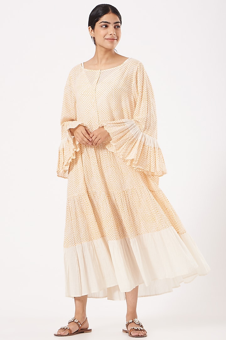 Peach Cotton Maxi Dress by Tilla
