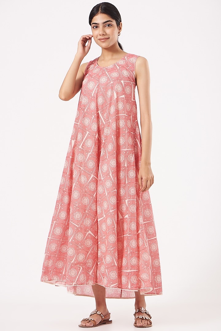 Red Printed Maxi Dress by Tilla