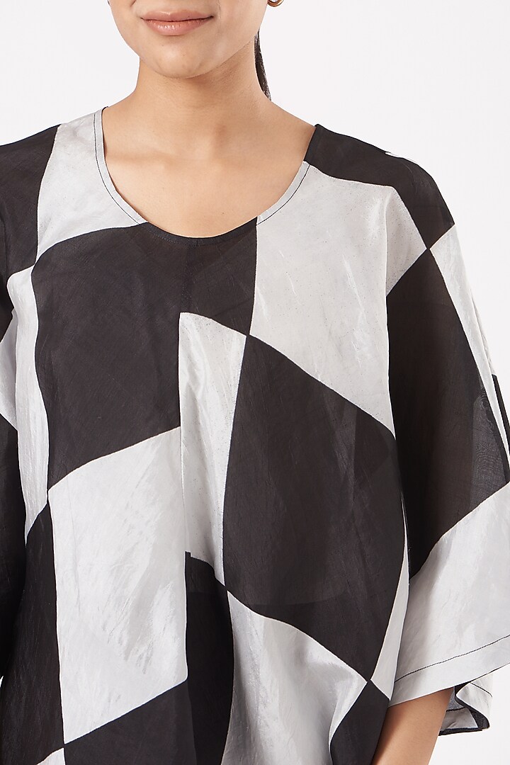 Black & White Silk Top by Tilla at Pernia's Pop Up Shop