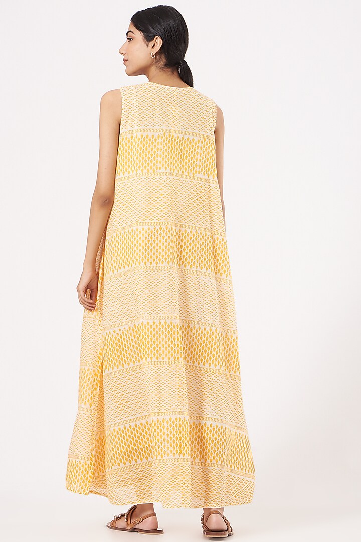 Yellow Cotton Maxi Summer Dress by Tilla at Pernia's Pop Up Shop