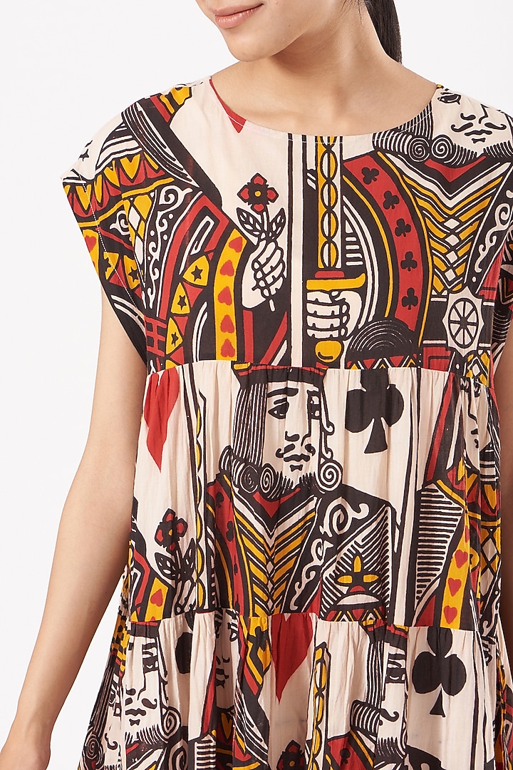 Multi-Colored Cotton Knee-Length Summer Dress by Tilla at Pernia's Pop Up Shop
