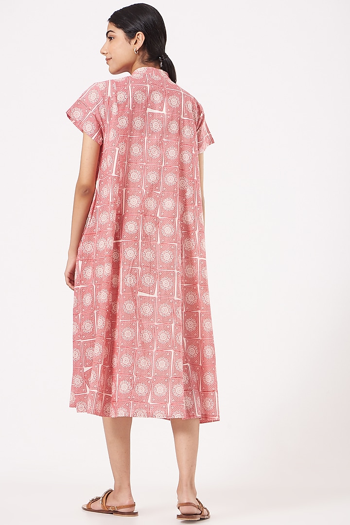 Red Cotton Midi Summer Dress by Tilla at Pernia's Pop Up Shop