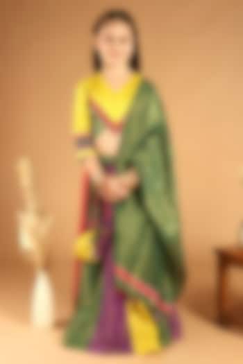 Multi-Colored Tissue Lehenga Set For Girls by Tilsim by Sagarika Mehrotra at Pernia's Pop Up Shop