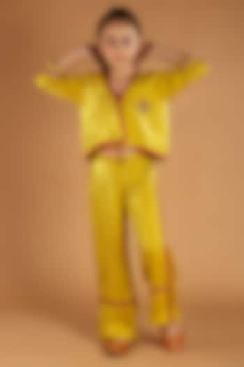 Yellow Tissue Co-Ord Set For Girls by Tilsim by Sagarika Mehrotra at Pernia's Pop Up Shop