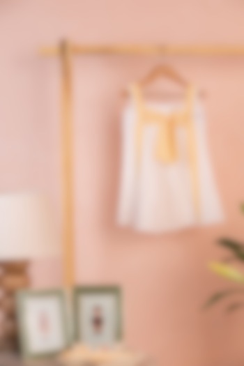 White Cotton Linen Dress For Girls by Tilsim by Sagarika Mehrotra at Pernia's Pop Up Shop