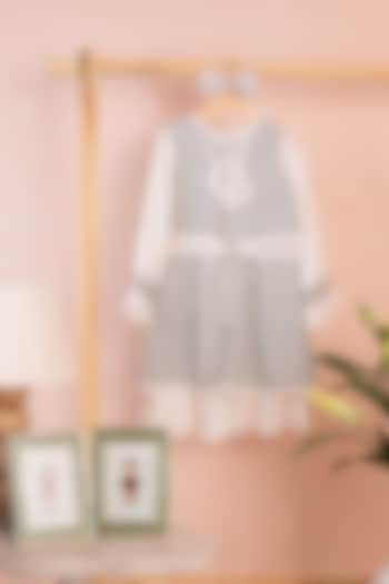 Green Cotton Linen Dress For Girls by Tilsim by Sagarika Mehrotra at Pernia's Pop Up Shop