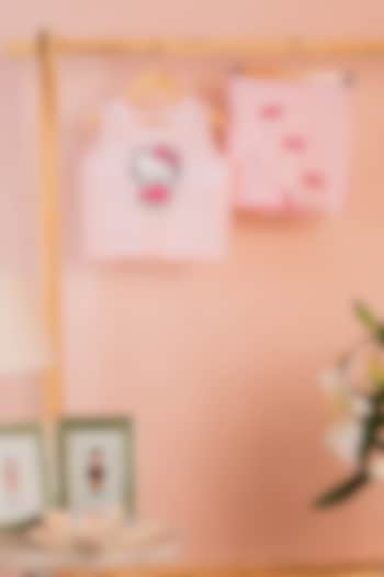 Pink Cotton Linen Checkered Printed & Embroidered Co-Ord Set by Tilsim by Sagarika Mehrotra at Pernia's Pop Up Shop