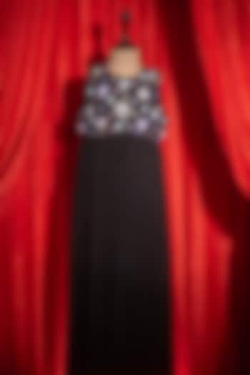 Black Pleated Chiffon Dress For Girls by Tilsim by Sagarika Mehrotra at Pernia's Pop Up Shop
