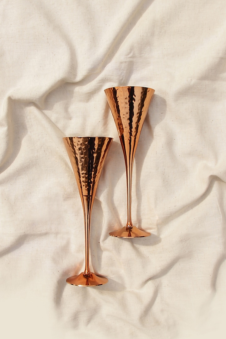 Copper Wine Glasses ( Set of 2) by The India Craft Project