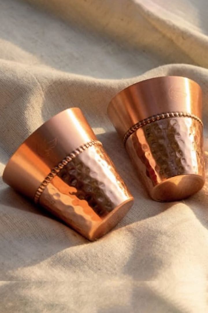 Copper Glasses (Set of 4) by The India Craft Project